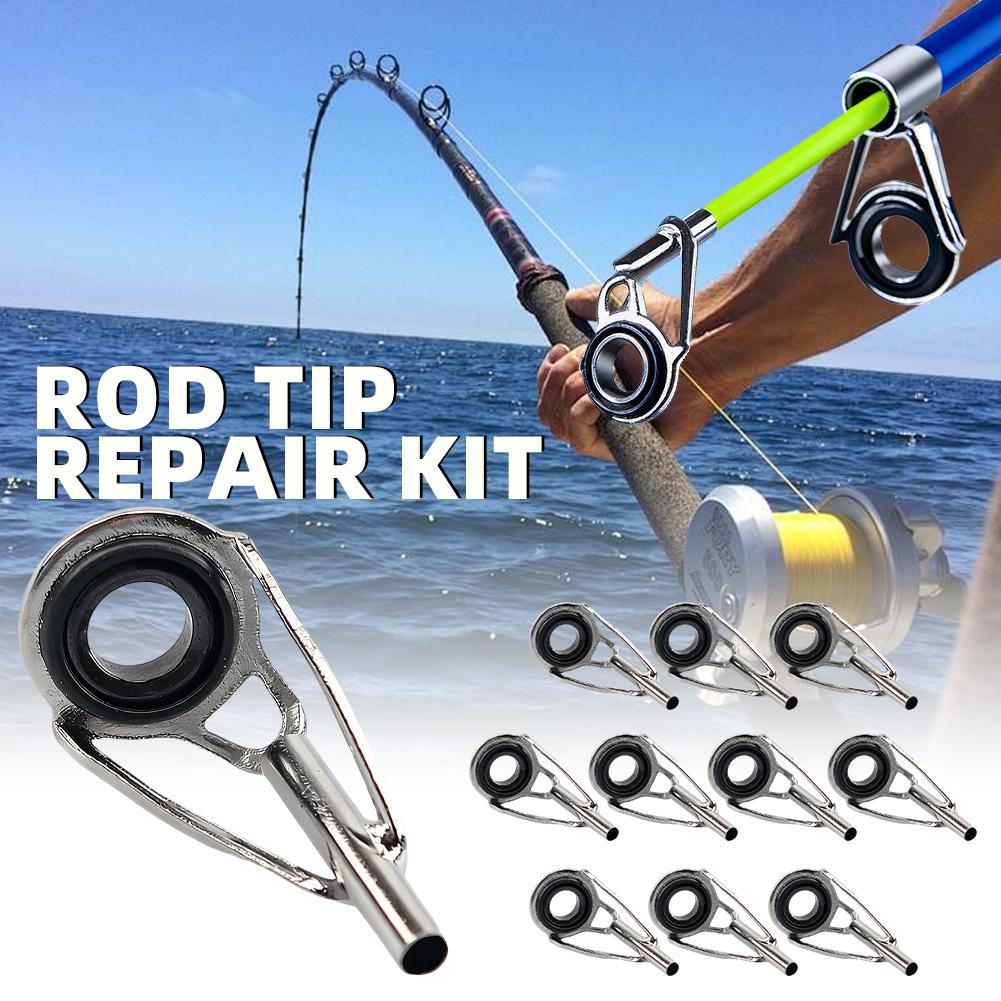 Fishing Rod Guide Replacement - Perlengkapan Perbaikan Ujung Joran 10pcs Set