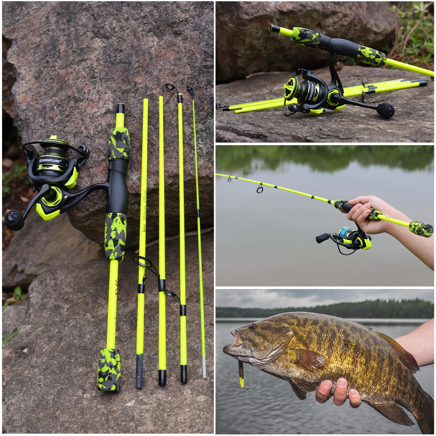 Set Pancing Spinning Sougayila - Fishing Rod Carbon Fiber ulasan dan harga